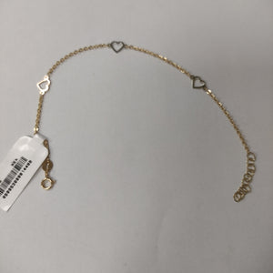 PULSERA ESPECIAL CON CORAZONES 10K 18 CM 1.2 GR (NUEVO)