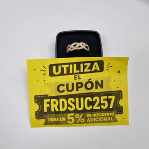ANILLOS TRENZADO CON CIRCONIAS 14K TALLA 6.5 2.3 GR (NUEVO)