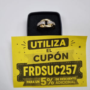 ANILLO ANILLITO C CIRCONIAS 10K 8.5 TALLA 2.7 GR (NUEVO)