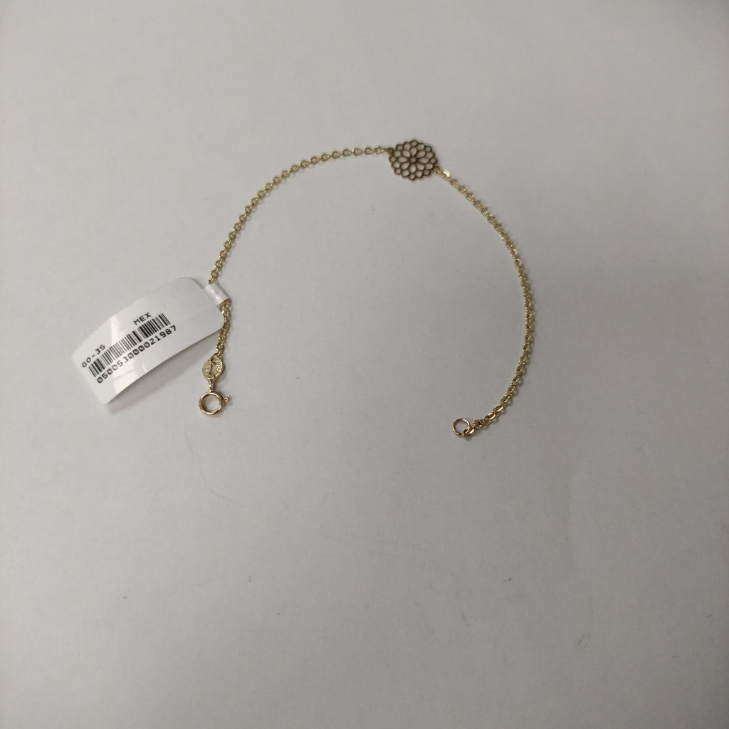 PULSERA TEJIDO ESPECIAL CON MANDALA 14K 18 CM 1.4 GR (NUEVO)