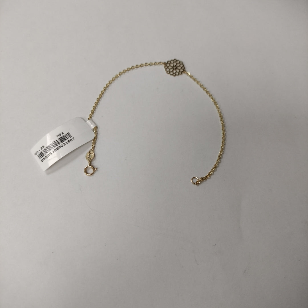 PULSERA TEJIDO ESPECIAL CON MANDALA 14K 18 CM 1.4 GR (NUEVO)