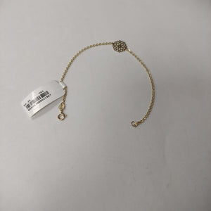 PULSERA TEJIDO ESPECIAL CON MANDALA 14K 18 CM 1.4 GR (NUEVO)
