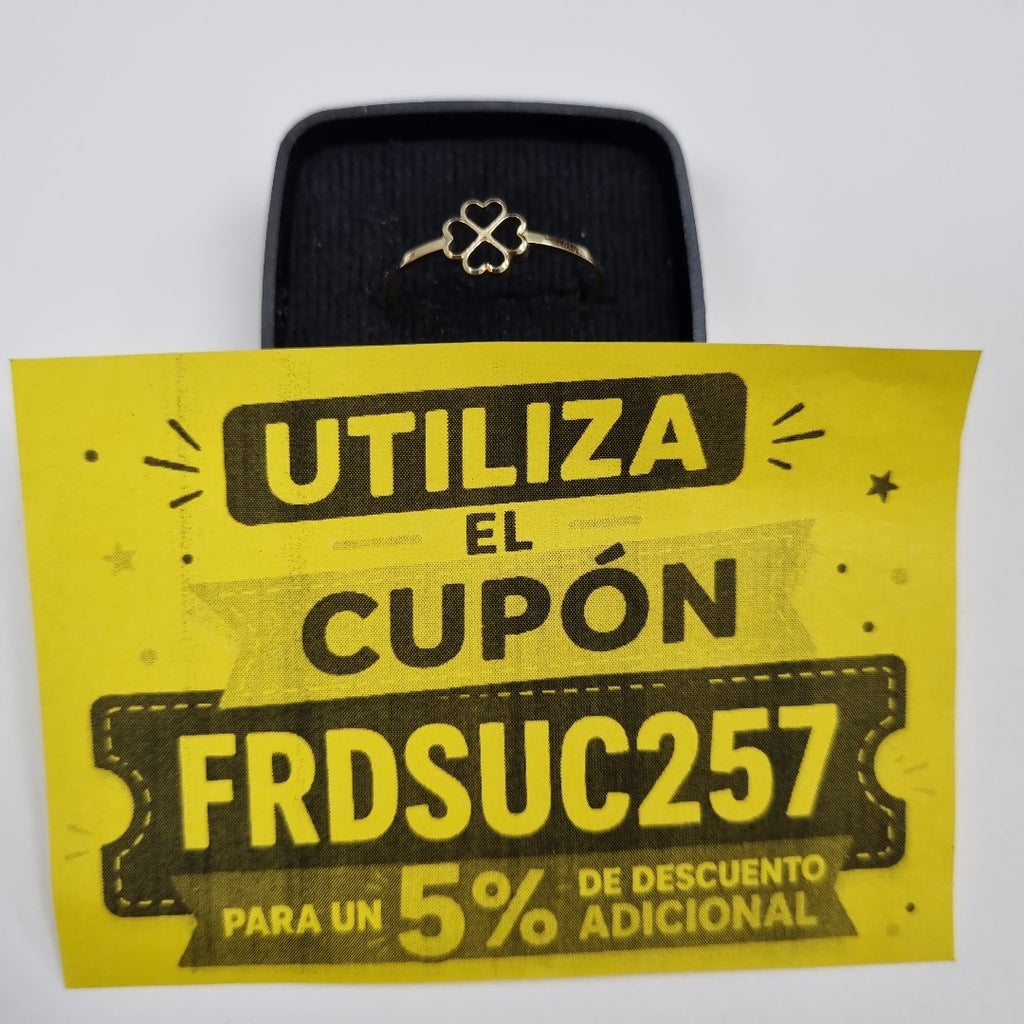 ANILLOS ANILLITO FIG TREBOL 10K TALLA 9 0.8 GR (NUEVO)