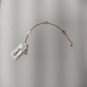 PULSERA ESPECIAL CON CORAZONES 14K 18 CM 1.2 GR (NUEVO)