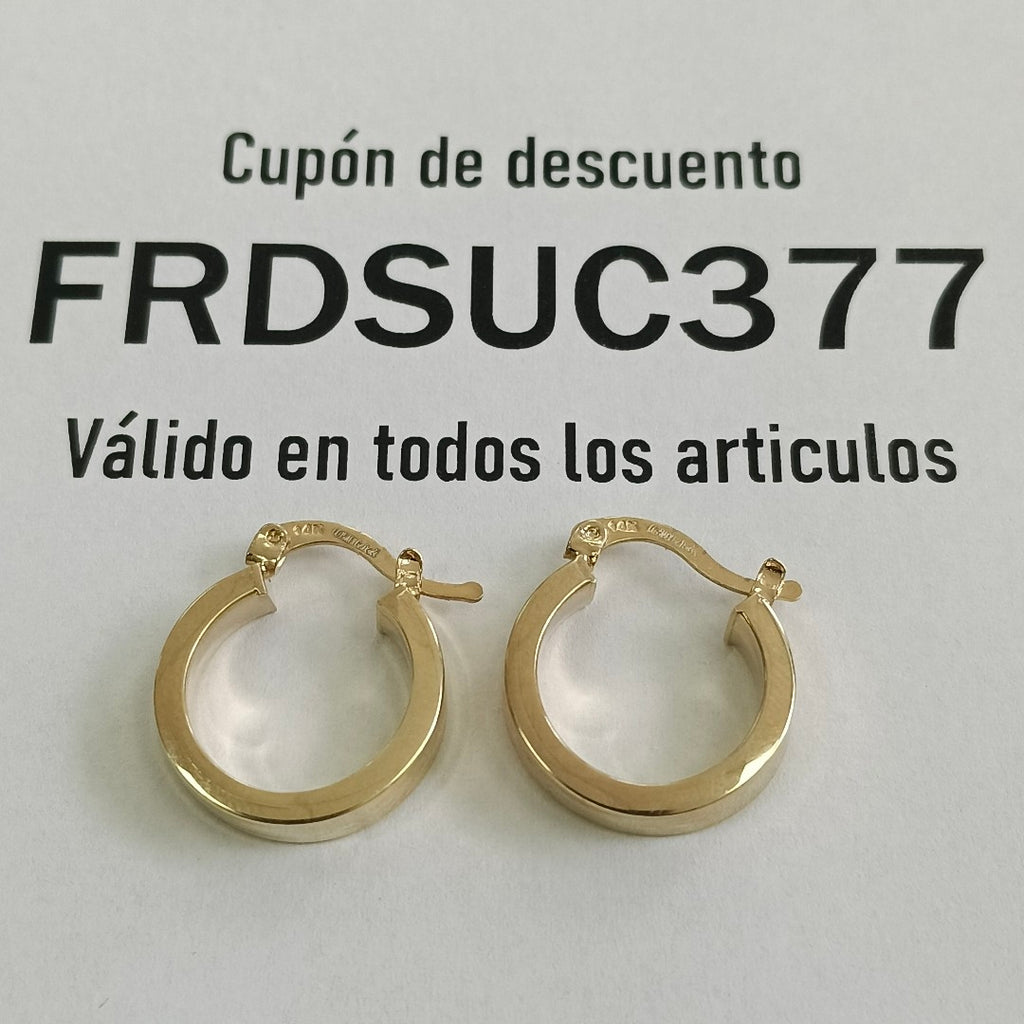 ARETES ARRACADA LISA 14K 2 GR (NUEVO)
