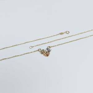 CADENA TEJIDO GARGANTILLA ESPECIAL C FLORES 14K 45 CM 3 GR (NUEVO)