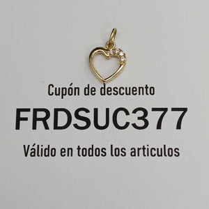 DIJE CORAZON CON CIRCONIAS 14K 1.4 GR (NUEVO)