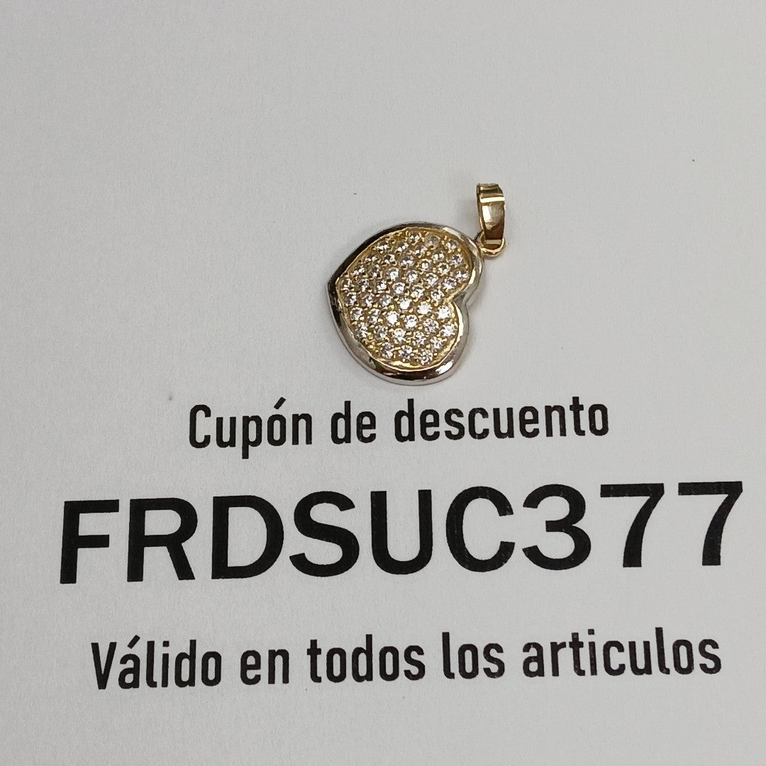 DIJE CORAZON CON CIRCONIAS 14K 1.8 GR (NUEVO)