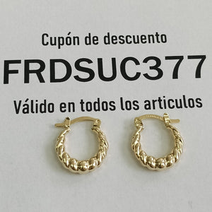 ARETES ARRACADAS TZL HUECAS 14K 1.5 GR (NUEVO)