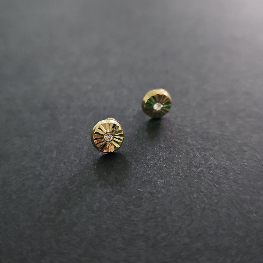 BROQUELES BROQUEL FIG BOTON C CIRCONIA 14K 0.2916 GR (NUEVO)