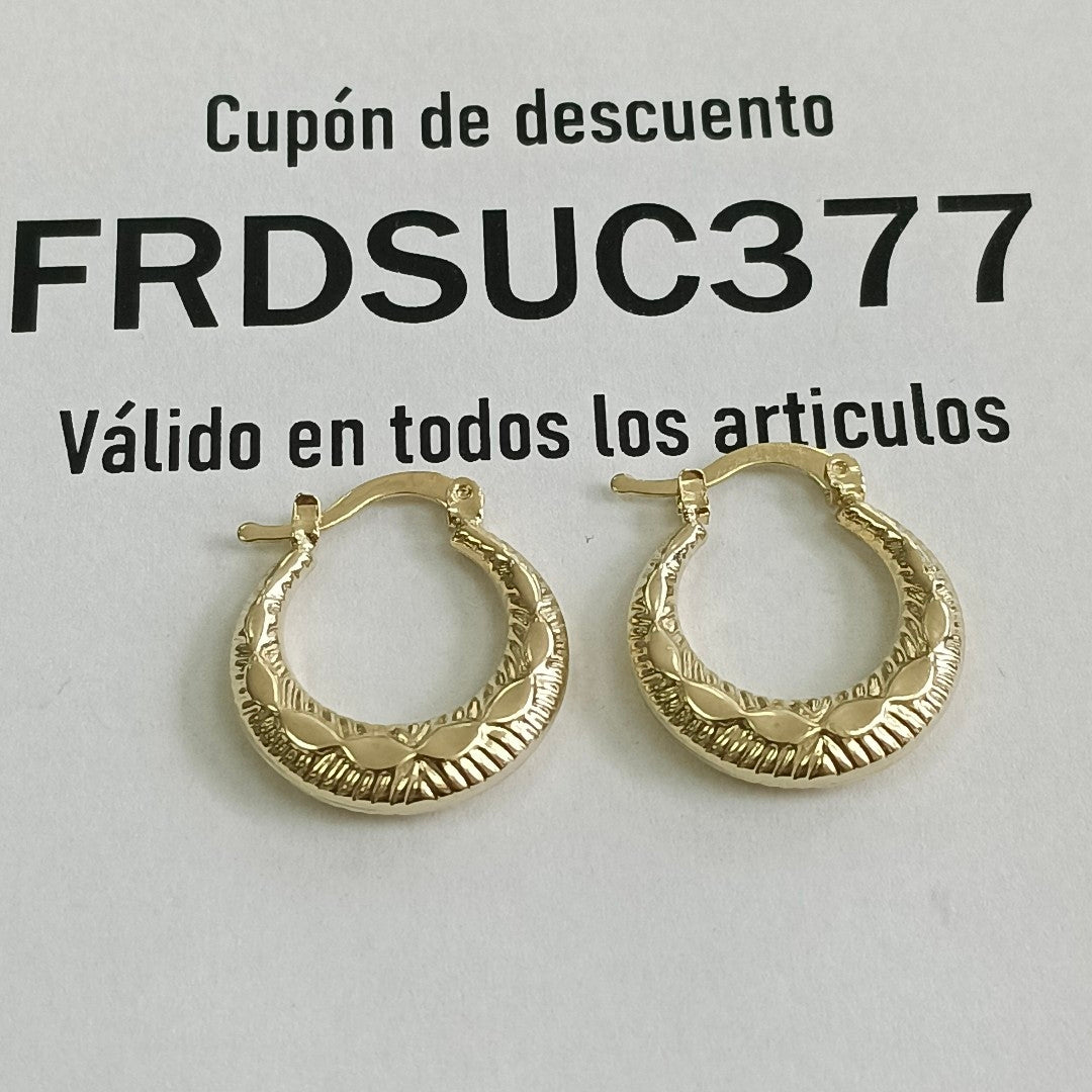 ARETES ARRACADAS HUECAS 14K 1.9 GR (NUEVO)