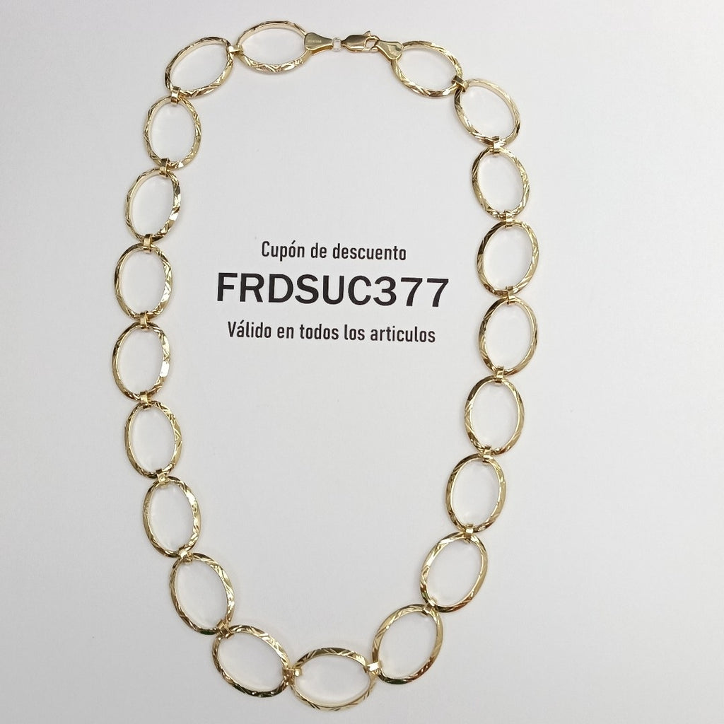 CADENA GARGANTILLA AROS OVALADOS 14K 55 CM 10.8 GR (NUEVO)