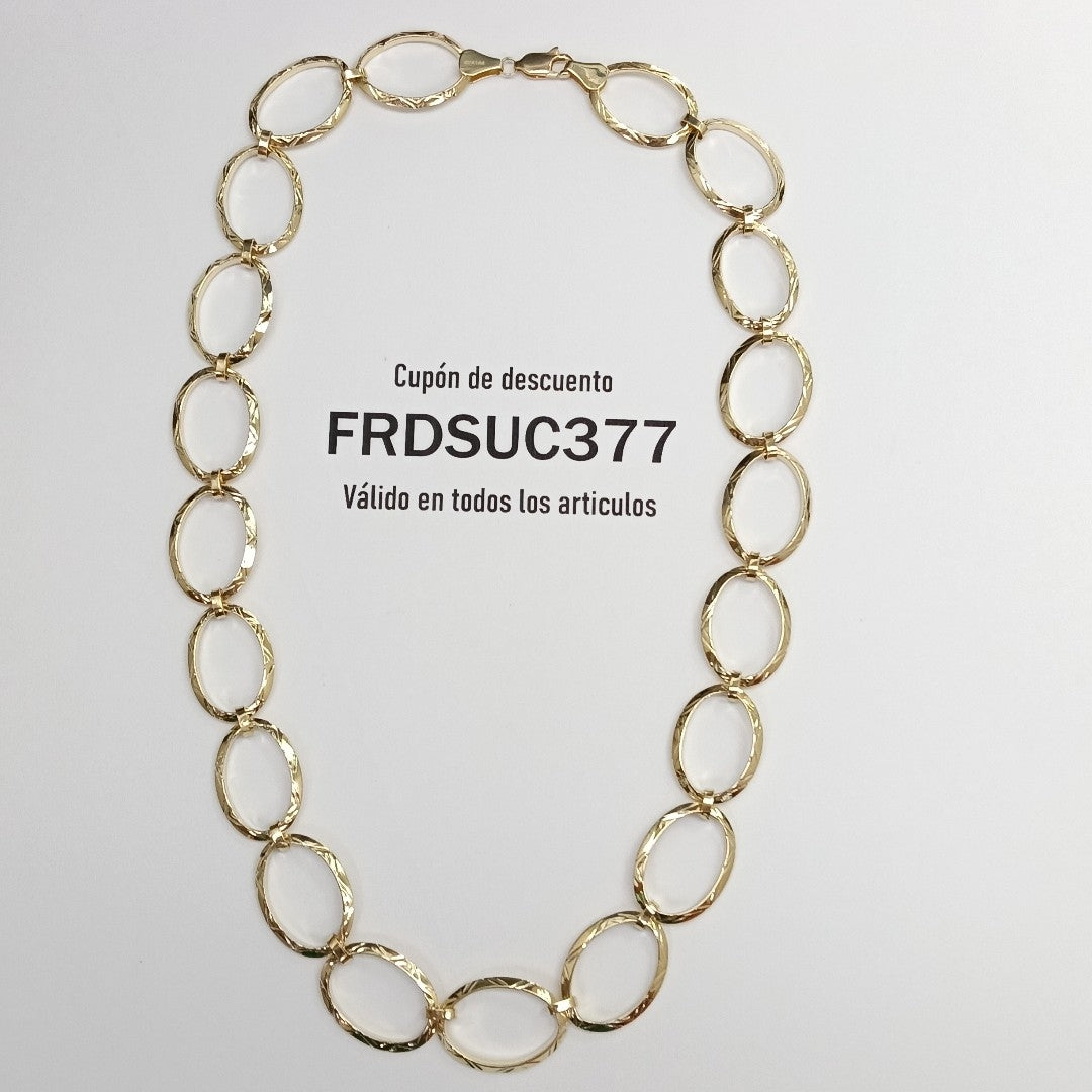 CADENA GARGANTILLA AROS OVALADOS 14K 55 CM 10.8 GR (NUEVO)