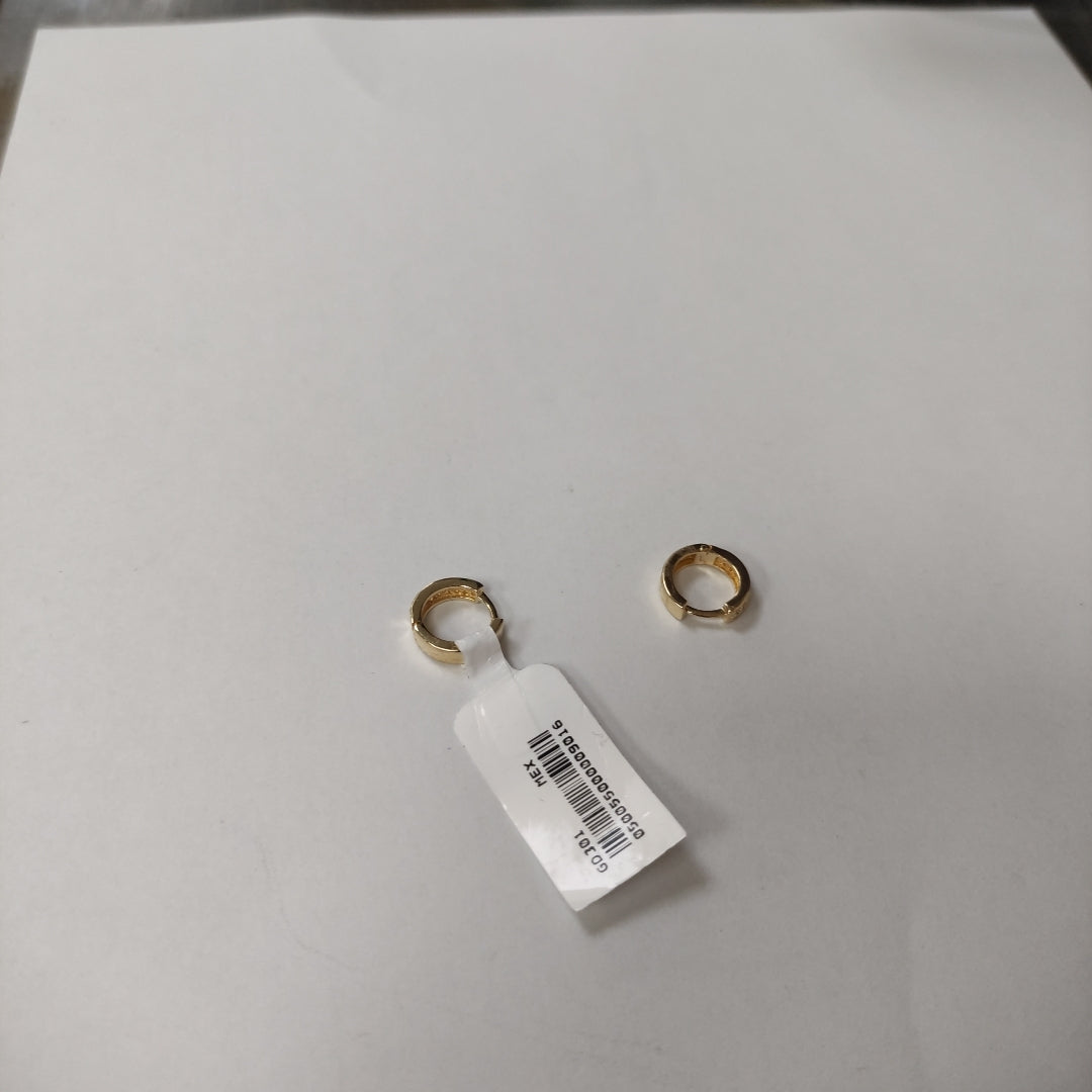 ARETES HUGGIES C CIRCONIA 14K 2.2 GR (NUEVO)