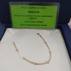PULSERA ESPECIAL C FLORES 14K 18 CM 2.9 GR (NUEVO)