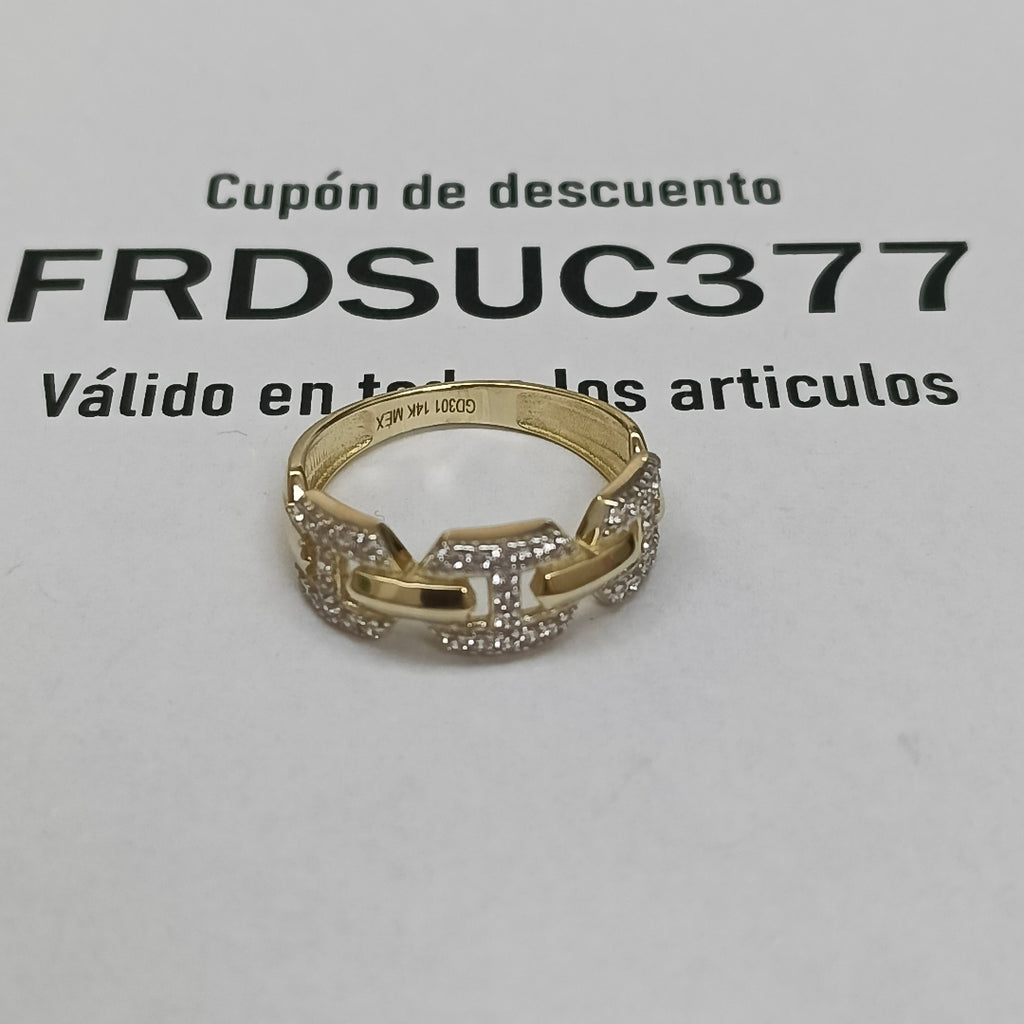 ANILLO ANILLITO C CIRCONIAS 14K 7 TALLA 2.9 GR (NUEVO)