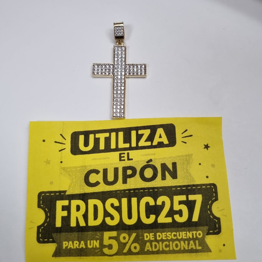 DIJE CRUZ C CIRCONIAS 14K 4.7 GR (NUEVO)