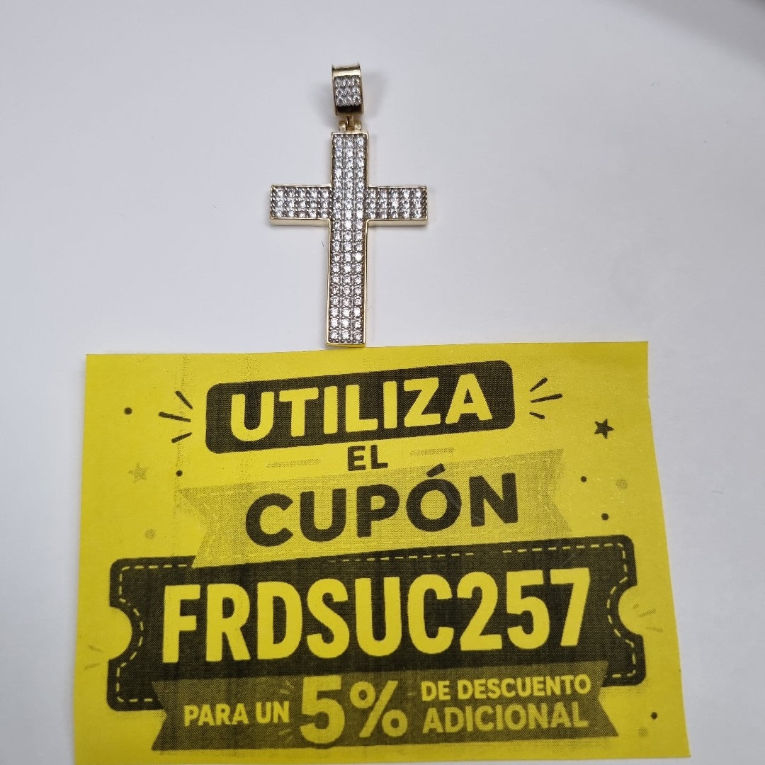 DIJE CRUZ C CIRCONIAS 14K 4.7 GR (NUEVO)