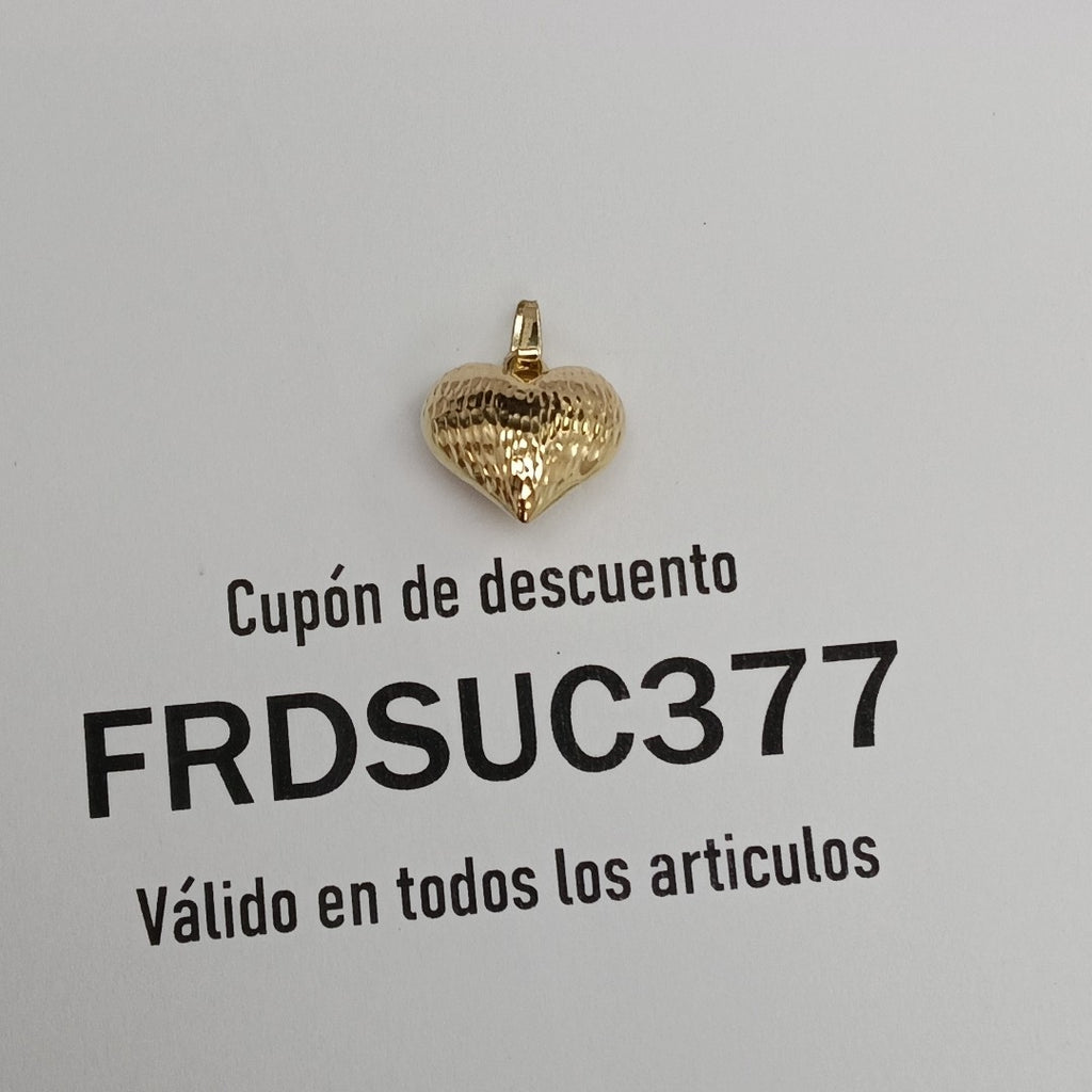 DIJE TEJIDO CORAZON LABRADO 14K 0.9 GR (NUEVO)