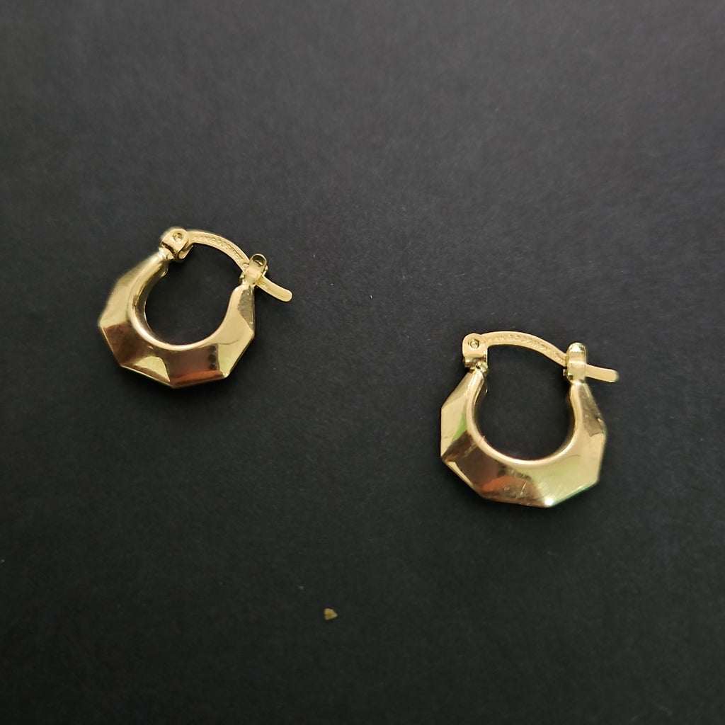 ARETES TEJIDO ARRACADA FACETADA 14K 1.3 GR (NUEVO)