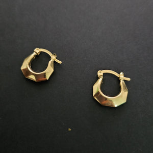 ARETES TEJIDO ARRACADA FACETADA 14K 1.3 GR (NUEVO)