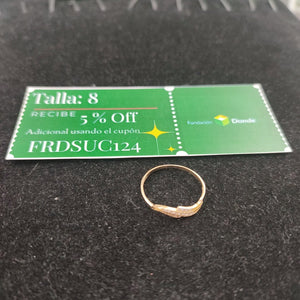 ANILLOS C CIRCONIAS 14K TALLA 8 0.8 GR (NUEVO)