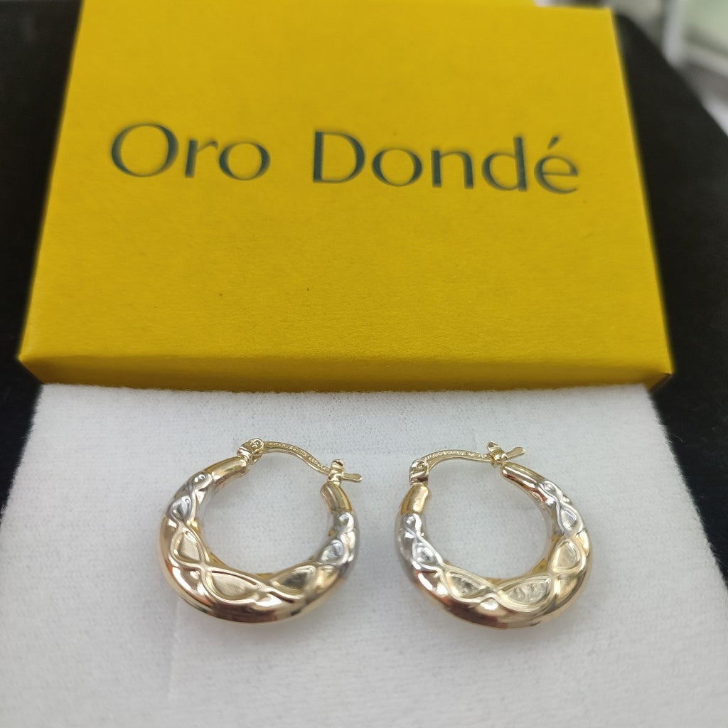 ARETES ARRACADAS COMBINADAS CON INFINITO 14K 2.3 GR (NUEVO)
