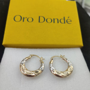 ARETES ARRACADAS COMBINADAS CON INFINITO 14K 2.3 GR (NUEVO)