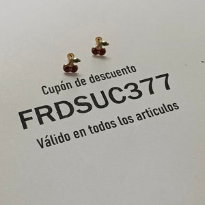 BROQUELES BROQUE FIG CEREZA C ESMALTE 14K 0.2203 GR (NUEVO)