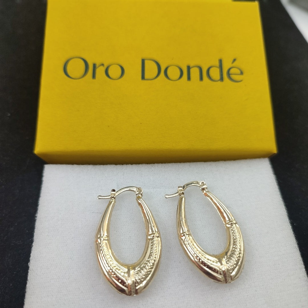 ARETES ARRACADAS ESTRIADAS 14K 2.6 GR (NUEVO)