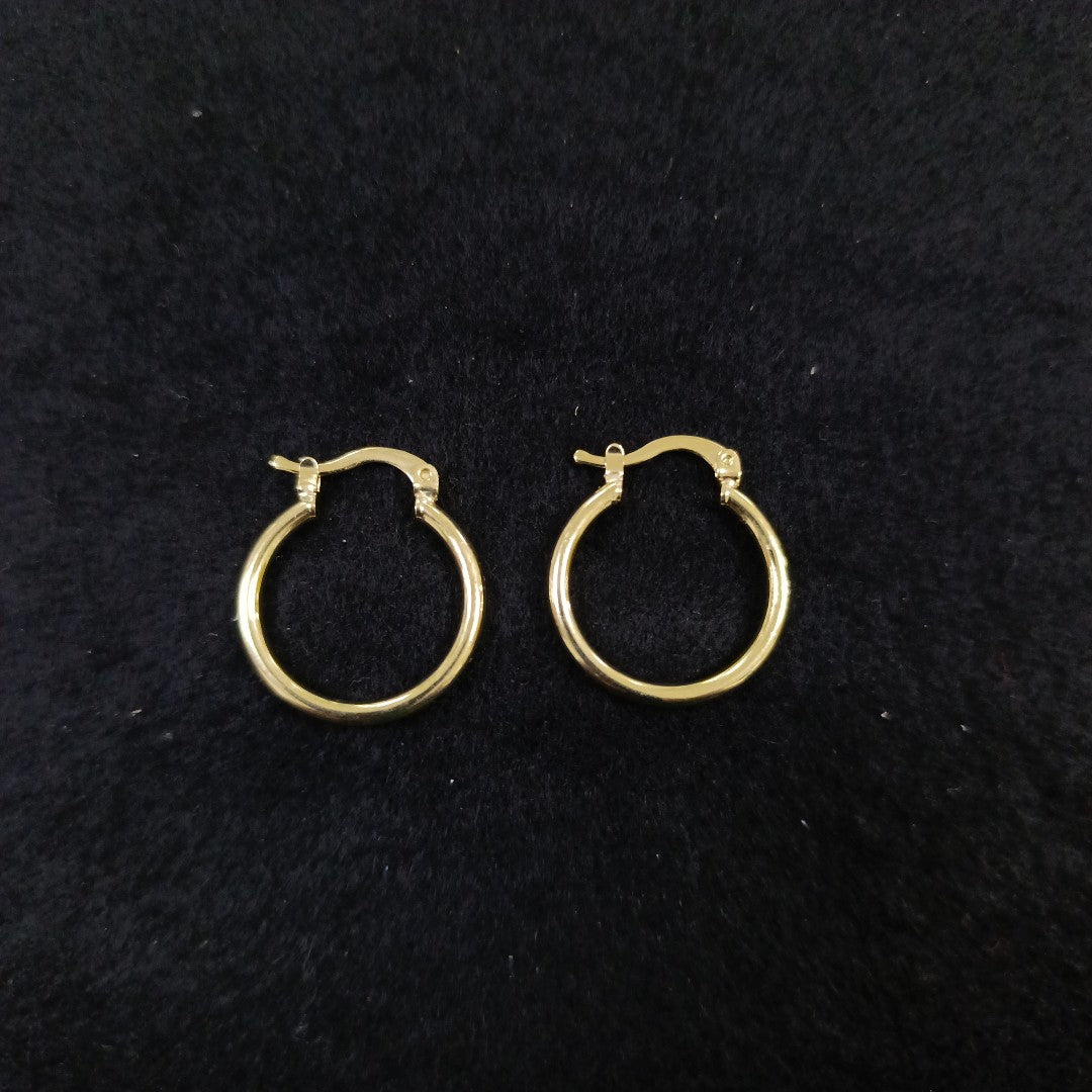 ARETES TEJIDO ARRACADAS LISAS 14K 1.2 GR (NUEVO)