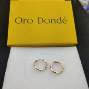 ARETES HUGGIES LISAS 14K 1.6 GR (NUEVO)