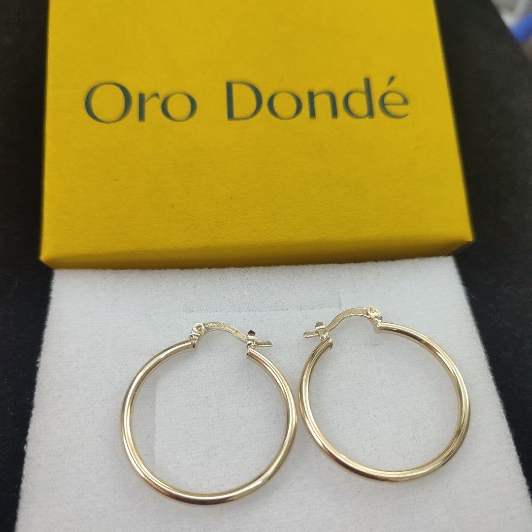 ARETES TEJIDO ARRACADAS LISAS 14K 1.5 GR (NUEVO)