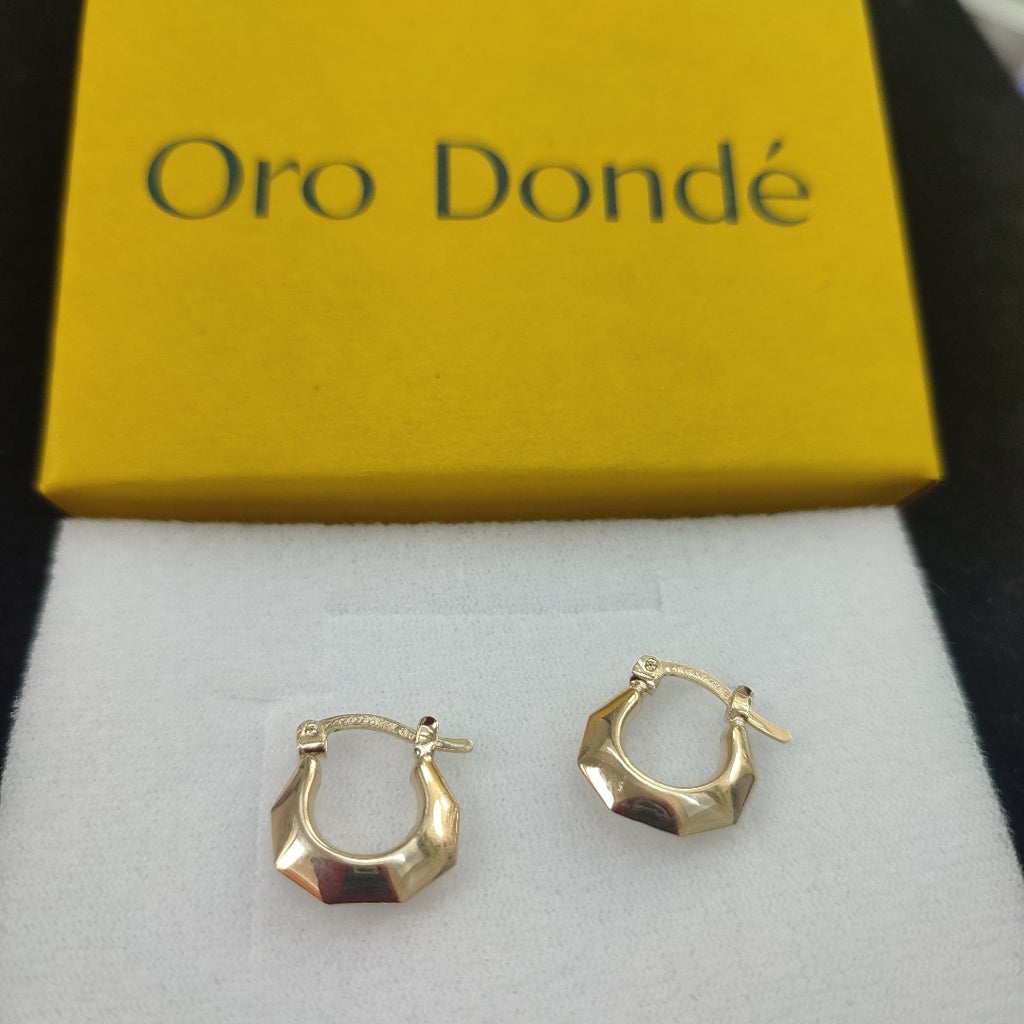 ARETES TEJIDO ARRACADA FACETADA 14K 1.3 GR (NUEVO)