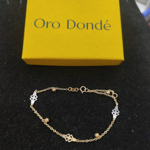 PULSERA ESPECIAL CON TREBOL 14K 18 CM 1.9 GR (NUEVO)