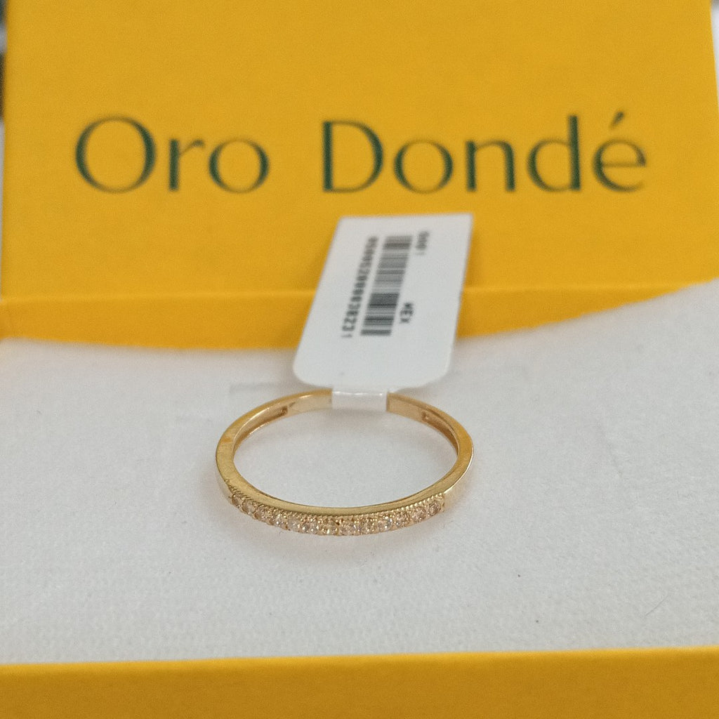 ANILLO ARGOLLA C CIRCONIAS 14K 9 TALLA 1.4 GR (NUEVO)