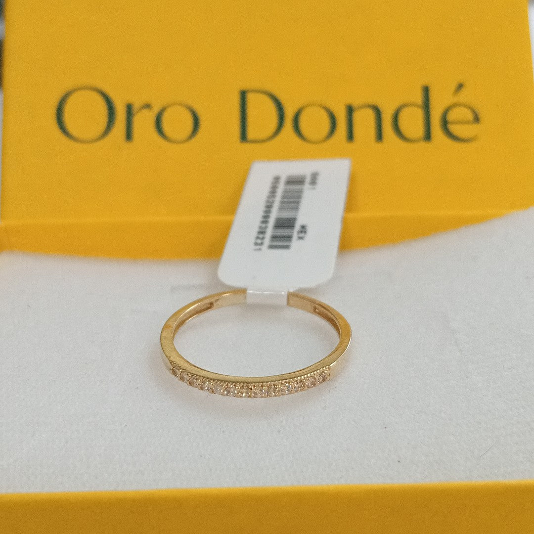 ANILLO ARGOLLA C CIRCONIAS 14K 9 TALLA 1.4 GR (NUEVO)