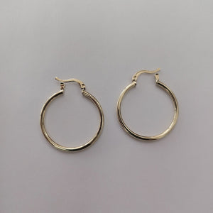 ARETES TEJIDO ARRACADAS LISAS 14K 1.5 GR (NUEVO)