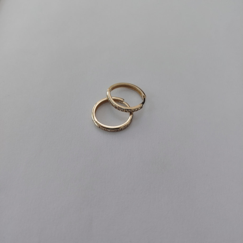ARETES HUGGIES C CIRCONIA 14K 1.8 GR (NUEVO)