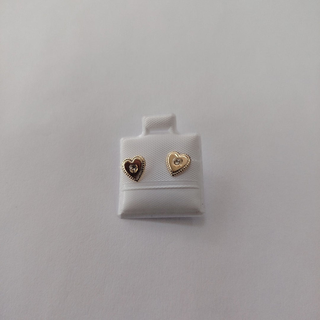 BROQUELES BROQUEL FIG CORAZON C CIRCONIA 14K 0.2614 GR (NUEVO)