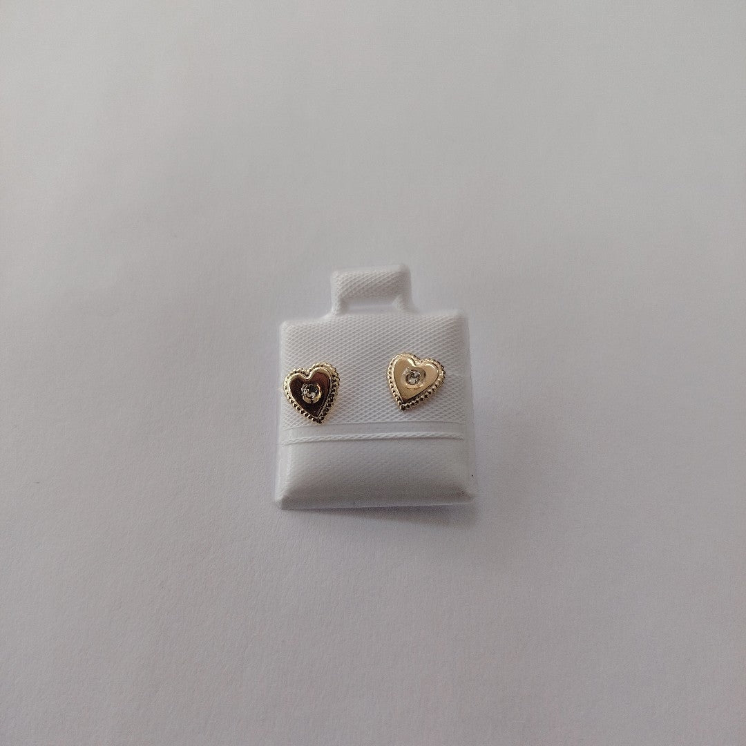 BROQUELES BROQUEL FIG CORAZON C CIRCONIA 14K 0.2614 GR (NUEVO)