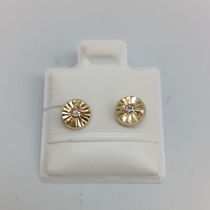 BROQUELES BROQUEL FIG BOTON C CIRCONIA 14K 0.2916 GR (NUEVO)