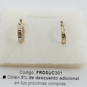 ARETES ARRACADAS LABRADAS 10K 2.1 GR (NUEVO)