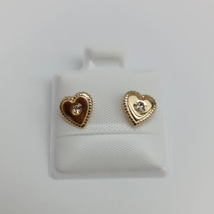 BROQUELES BROQUEL FIG CORAZON C CIRCONIA 14K 0.2614 GR (NUEVO)