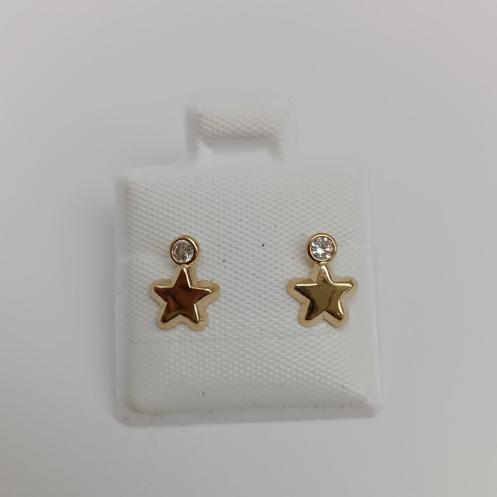 BROQUELES BROQUEL FIG ESTRELLA C CIRCONIA 14K 0.2603 GR (NUEVO)
