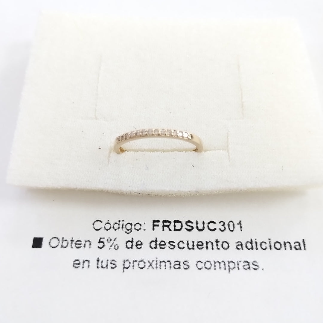 ANILLO ARGOLLA C CIRCONIAS 14K 9 TALLA 1.4 GR (NUEVO)