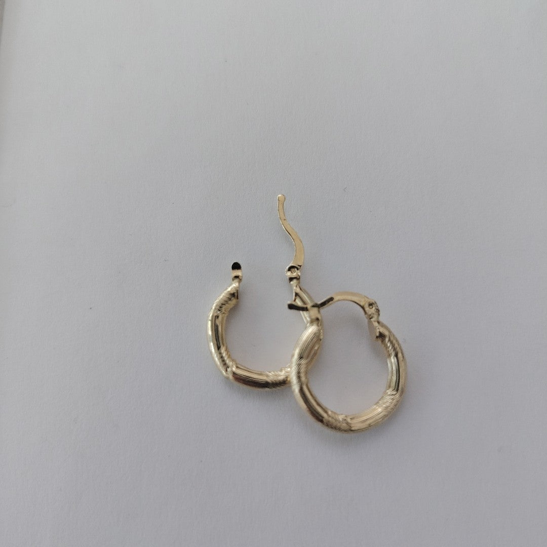 ARETES TEJIDO ARRACADAS CON DISEÑO 14K 2.7 GR (NUEVO)