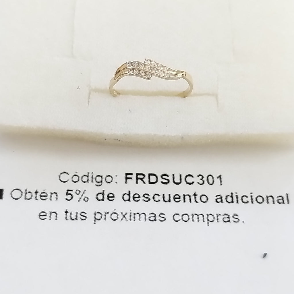 ANILLOS CON CIRCONIAS 14K TALLA 7 0.8 GR (NUEVO)