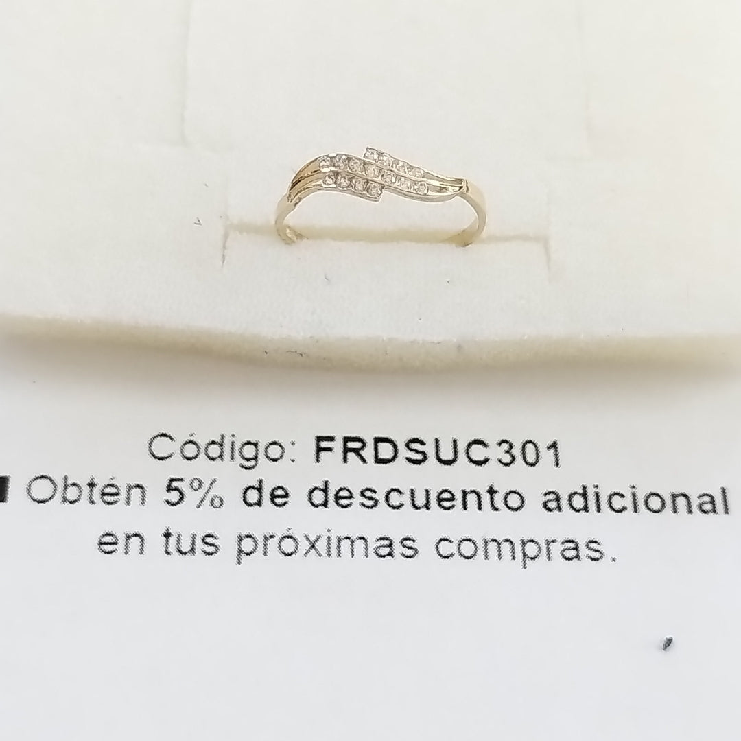 ANILLOS CON CIRCONIAS 14K TALLA 7 0.8 GR (NUEVO)