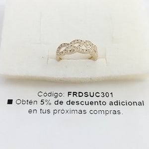 ANILLOS TRENZADO CON CIRCONIAS 14K TALLA 7 2.4 GR (NUEVO)